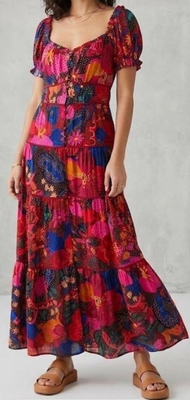 FARM Rio Mixed Snake Garden Maxi Dress Size S NWT